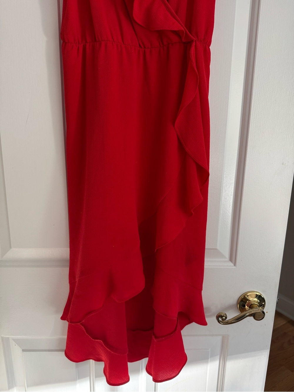 H&M Red Ruffle Wrap Midi Dress - Picture 4 of 8